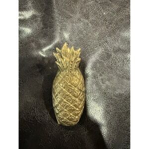 Vintage Brass Pineapple Paper Clip Holder Desk Accessory 1980 Penco Industries